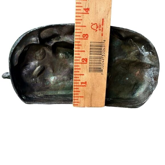 VTG French Style Cast Bronze Sculpture 6.75" Young Boy Fish Spear‎ Cast Net Dog - Picture 9 of 11